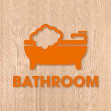 画像をギャラリービューアに読み込む, バスルーム ピクト カッティングステッカー《BATHROOM》(超防水・防滴 UVカット 屋外使用可 /C095)
