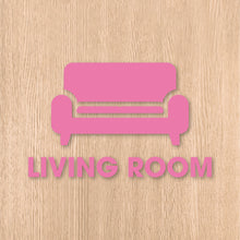 画像をギャラリービューアに読み込む, リビングルーム ピクト カッティングステッカー《LIVING ROOM》(超防水・防滴 UVカット 屋外使用可 /C082)
