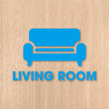 画像をギャラリービューアに読み込む, リビングルーム ピクト カッティングステッカー《LIVING ROOM》(超防水・防滴 UVカット 屋外使用可 /C082)