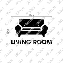 画像をギャラリービューアに読み込む, リビングルーム ピクト カッティングステッカー《LIVING ROOM》(超防水・防滴 UVカット 屋外使用可 /C082)