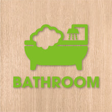 画像をギャラリービューアに読み込む, バスルーム ピクト カッティングステッカー《BATHROOM》(超防水・防滴 UVカット 屋外使用可 /C095)