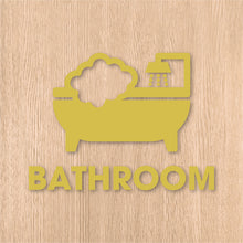 画像をギャラリービューアに読み込む, バスルーム ピクト カッティングステッカー《BATHROOM》(超防水・防滴 UVカット 屋外使用可 /C095)