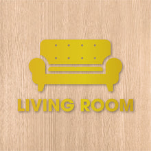 画像をギャラリービューアに読み込む, リビングルーム ピクト カッティングステッカー《LIVING ROOM》(超防水・防滴 UVカット 屋外使用可 /C082)