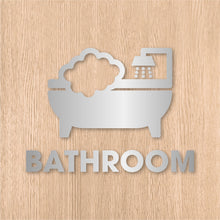 画像をギャラリービューアに読み込む, バスルーム ピクト カッティングステッカー《BATHROOM》(超防水・防滴 UVカット 屋外使用可 /C095)