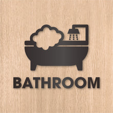 画像をギャラリービューアに読み込む, バスルーム ピクト カッティングステッカー《BATHROOM》(超防水・防滴 UVカット 屋外使用可 /C095)