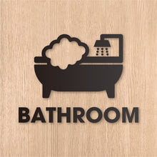 画像をギャラリービューアに読み込む, バスルーム ピクト カッティングステッカー《BATHROOM》(超防水・防滴 UVカット 屋外使用可 /C095)