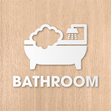 画像をギャラリービューアに読み込む, バスルーム ピクト カッティングステッカー《BATHROOM》(超防水・防滴 UVカット 屋外使用可 /C095)