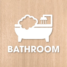 画像をギャラリービューアに読み込む, バスルーム ピクト カッティングステッカー《BATHROOM》(超防水・防滴 UVカット 屋外使用可 /C095)