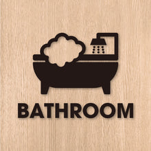 画像をギャラリービューアに読み込む, バスルーム ピクト カッティングステッカー《BATHROOM》(超防水・防滴 UVカット 屋外使用可 /C095)