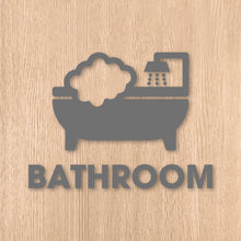 画像をギャラリービューアに読み込む, バスルーム ピクト カッティングステッカー《BATHROOM》(超防水・防滴 UVカット 屋外使用可 /C095)