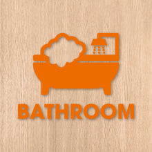 画像をギャラリービューアに読み込む, バスルーム ピクト カッティングステッカー《BATHROOM》(超防水・防滴 UVカット 屋外使用可 /C095)