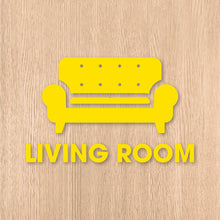 画像をギャラリービューアに読み込む, リビングルーム ピクト カッティングステッカー《LIVING ROOM》(超防水・防滴 UVカット 屋外使用可 /C082)