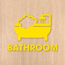 画像をギャラリービューアに読み込む, バスルーム ピクト カッティングステッカー《BATHROOM》(超防水・防滴 UVカット 屋外使用可 /C095)