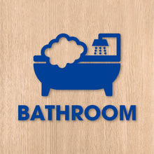画像をギャラリービューアに読み込む, バスルーム ピクト カッティングステッカー《BATHROOM》(超防水・防滴 UVカット 屋外使用可 /C095)