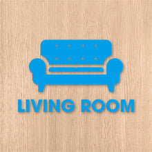 画像をギャラリービューアに読み込む, リビングルーム ピクト カッティングステッカー《LIVING ROOM》(超防水・防滴 UVカット 屋外使用可 /C082)