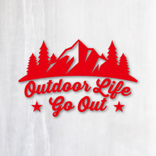 画像をギャラリービューアに読み込む, アウトドアライフ・ゴーアウト カッティングステッカー《Outodoor Life Go Out》(超防水・防滴 UVカット 屋外使用可 /C037)