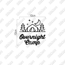 画像をギャラリービューアに読み込む, オーバーナイト キャンプ カッティングステッカー《Overnight Camp》(超防水・防滴 UVカット 屋外使用可 /C085)