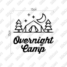 画像をギャラリービューアに読み込む, オーバーナイト キャンプ カッティングステッカー《Overnight Camp》(超防水・防滴 UVカット 屋外使用可 /C085)