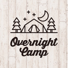 画像をギャラリービューアに読み込む, オーバーナイト キャンプ カッティングステッカー《Overnight Camp》(超防水・防滴 UVカット 屋外使用可 /C085)