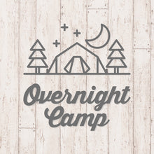 画像をギャラリービューアに読み込む, オーバーナイト キャンプ カッティングステッカー《Overnight Camp》(超防水・防滴 UVカット 屋外使用可 /C085)