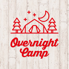 画像をギャラリービューアに読み込む, オーバーナイト キャンプ カッティングステッカー《Overnight Camp》(超防水・防滴 UVカット 屋外使用可 /C085)