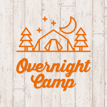 画像をギャラリービューアに読み込む, オーバーナイト キャンプ カッティングステッカー《Overnight Camp》(超防水・防滴 UVカット 屋外使用可 /C085)