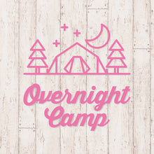 画像をギャラリービューアに読み込む, オーバーナイト キャンプ カッティングステッカー《Overnight Camp》(超防水・防滴 UVカット 屋外使用可 /C085)