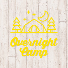 画像をギャラリービューアに読み込む, オーバーナイト キャンプ カッティングステッカー《Overnight Camp》(超防水・防滴 UVカット 屋外使用可 /C085)