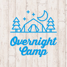 画像をギャラリービューアに読み込む, オーバーナイト キャンプ カッティングステッカー《Overnight Camp》(超防水・防滴 UVカット 屋外使用可 /C085)