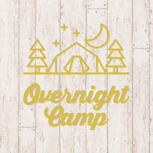 画像をギャラリービューアに読み込む, オーバーナイト キャンプ カッティングステッカー《Overnight Camp》(超防水・防滴 UVカット 屋外使用可 /C085)