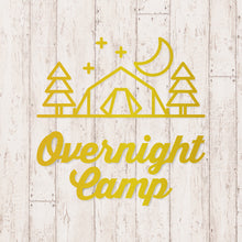 画像をギャラリービューアに読み込む, オーバーナイト キャンプ カッティングステッカー《Overnight Camp》(超防水・防滴 UVカット 屋外使用可 /C085)