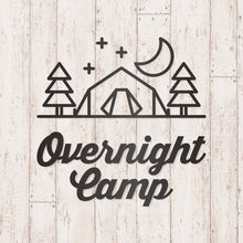 画像をギャラリービューアに読み込む, オーバーナイト キャンプ カッティングステッカー《Overnight Camp》(超防水・防滴 UVカット 屋外使用可 /C085)