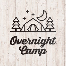 画像をギャラリービューアに読み込む, オーバーナイト キャンプ カッティングステッカー《Overnight Camp》(超防水・防滴 UVカット 屋外使用可 /C085)