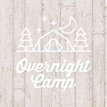 画像をギャラリービューアに読み込む, オーバーナイト キャンプ カッティングステッカー《Overnight Camp》(超防水・防滴 UVカット 屋外使用可 /C085)