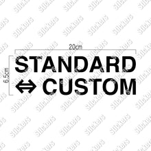 画像をギャラリービューアに読み込む, スタンダード⇔カスタム カッティングステッカー《STANDARD⇔CUSTOM》(超防水・防滴 UVカット 屋外使用可 /C111)