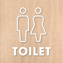 画像をギャラリービューアに読み込む, トイレット ピクト カッティングステッカー《TOILET》(超防水・防滴 UVカット 屋外使用可 /C002)