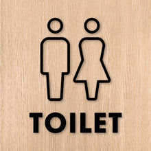 画像をギャラリービューアに読み込む, トイレット ピクト カッティングステッカー《TOILET》(超防水・防滴 UVカット 屋外使用可 /C002)