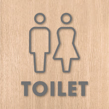 画像をギャラリービューアに読み込む, トイレット ピクト カッティングステッカー《TOILET》(超防水・防滴 UVカット 屋外使用可 /C002)