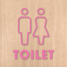 画像をギャラリービューアに読み込む, トイレット ピクト カッティングステッカー《TOILET》(超防水・防滴 UVカット 屋外使用可 /C002)