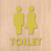 画像をギャラリービューアに読み込む, トイレット ピクト カッティングステッカー《TOILET》(超防水・防滴 UVカット 屋外使用可 /C002)