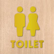 画像をギャラリービューアに読み込む, トイレット ピクト カッティングステッカー《TOILET》(超防水・防滴 UVカット 屋外使用可 /C002)