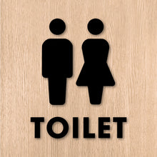 画像をギャラリービューアに読み込む, トイレット ピクト カッティングステッカー《TOILET》(超防水・防滴 UVカット 屋外使用可 /C002)