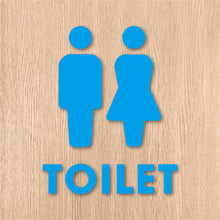 画像をギャラリービューアに読み込む, トイレット ピクト カッティングステッカー《TOILET》(超防水・防滴 UVカット 屋外使用可 /C002)
