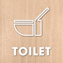 画像をギャラリービューアに読み込む, トイレット ピクト カッティングステッカー《TOILET》(超防水・防滴 UVカット 屋外使用可 /C002)