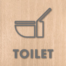 画像をギャラリービューアに読み込む, トイレット ピクト カッティングステッカー《TOILET》(超防水・防滴 UVカット 屋外使用可 /C002)