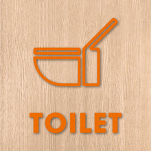 画像をギャラリービューアに読み込む, トイレット ピクト カッティングステッカー《TOILET》(超防水・防滴 UVカット 屋外使用可 /C002)