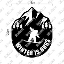 画像をギャラリービューアに読み込む, スノーボード カッティングステッカー《WINTER IS OURS》(超防水・防滴 UVカット 屋外使用可 /C027)