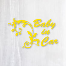 画像をギャラリービューアに読み込む, ヨーロピアンクラシック カッティングステッカー《European Classic BABY IN CAR》(超防水・防滴 UVカット 屋外使用可 /C010)