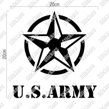 画像をギャラリービューアに読み込む, アーミースター カッティングステッカー《ARMY STAR》(名入れOK 超防水・防滴 UVカット 屋外使用可 /C017)
