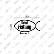 画像をギャラリービューアに読み込む, エンジョイ フィッシング カッティングステッカー《Enjoy Fishing》(名入れOK 超防水・防滴 UVカット 屋外使用可 /C009)